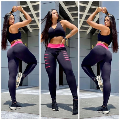 conjunto calça legging detonado leg treino mais top fitness calça feminina academia tendência
