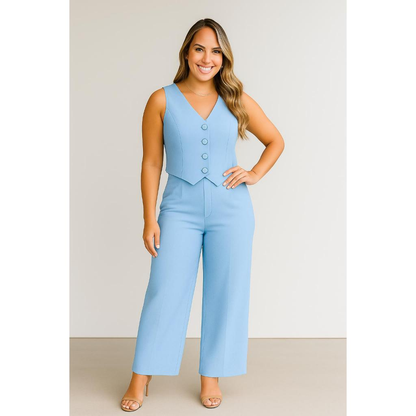 CONJUNTO FEMININO COLETE E CALÇA EN TECIDO ALFAIATARIA PREMIUM COM TOQUE SUAVE