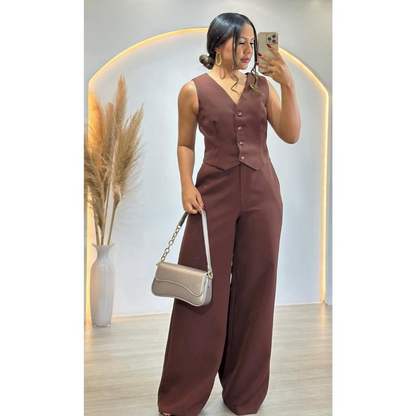 CONJUNTO FEMININO COLETE E CALÇA EN TECIDO ALFAIATARIA PREMIUM COM TOQUE SUAVE
