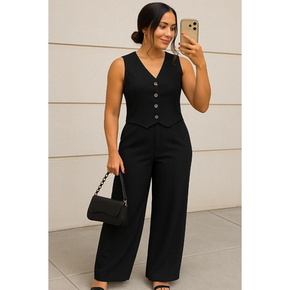 CONJUNTO FEMININO COLETE E CALÇA EN TECIDO ALFAIATARIA PREMIUM COM TOQUE SUAVE