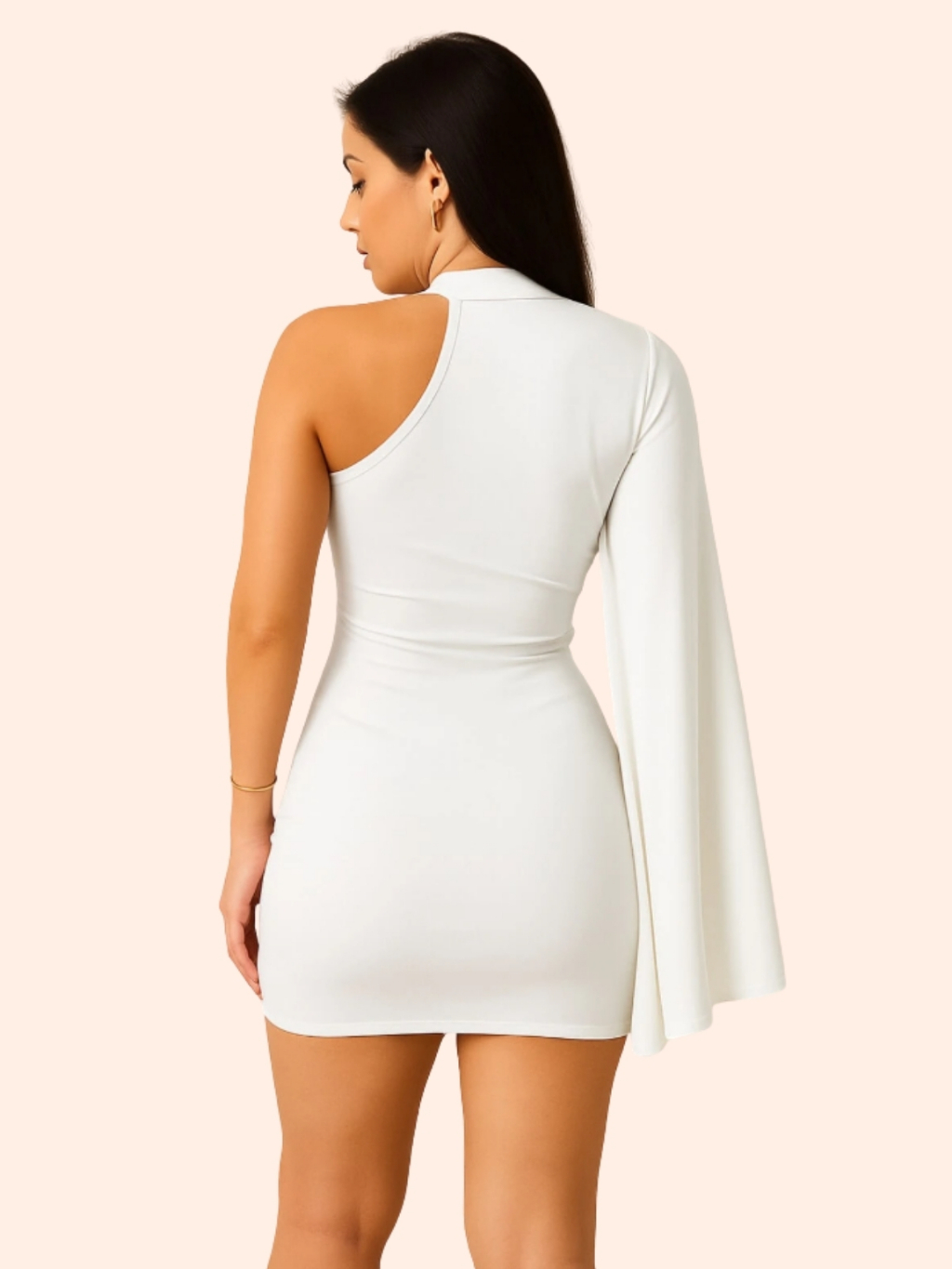 Vestido Curto Nula Manga Lateral Moda Gringa Suplex Premium Paty Show