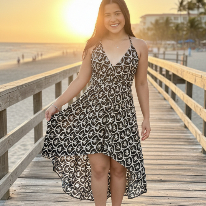 Vestido lenço de ponta multiformas envelope soltinho feminino indiano festas moda praia