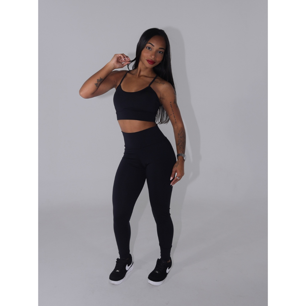 Conjunto Top e Legging Alcinha Nadadora Fitness Academia Treino