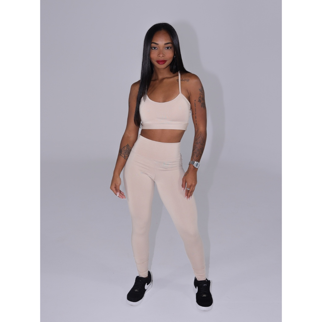 Conjunto Top e Legging Alcinha Nadadora Fitness Academia Treino